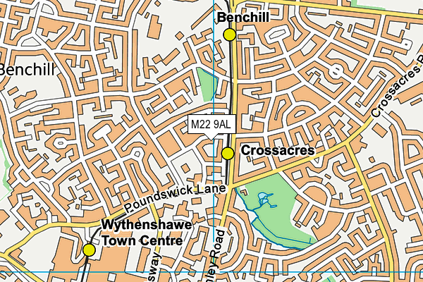 M22 9AL map - OS VectorMap District (Ordnance Survey)