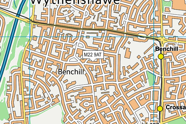 M22 9AT map - OS VectorMap District (Ordnance Survey)