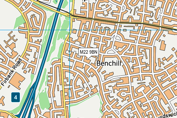 M22 9BN map - OS VectorMap District (Ordnance Survey)