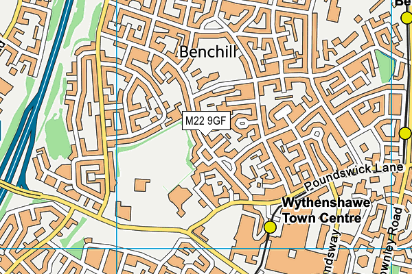 M22 9GF map - OS VectorMap District (Ordnance Survey)