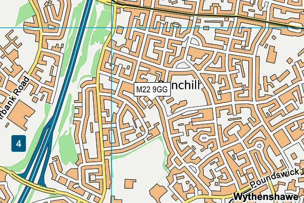 M22 9GG map - OS VectorMap District (Ordnance Survey)