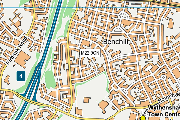 M22 9GN map - OS VectorMap District (Ordnance Survey)