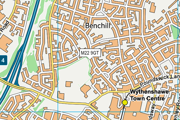 M22 9GT map - OS VectorMap District (Ordnance Survey)