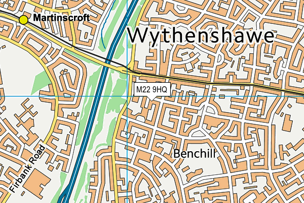 M22 9HQ map - OS VectorMap District (Ordnance Survey)