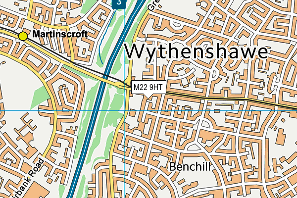 M22 9HT map - OS VectorMap District (Ordnance Survey)