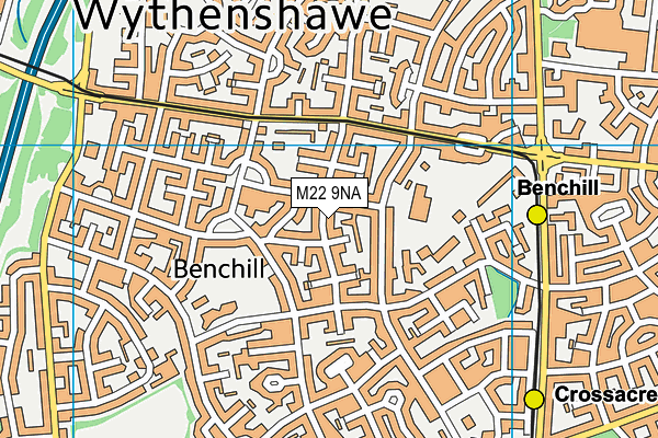 M22 9NA map - OS VectorMap District (Ordnance Survey)