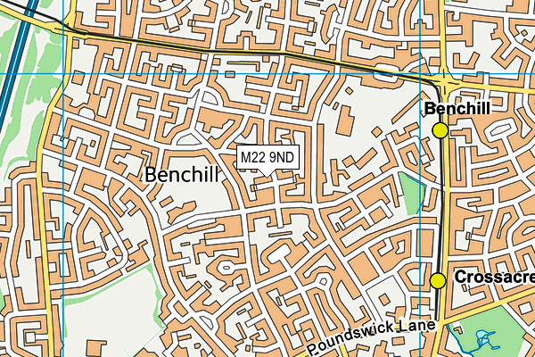 M22 9ND map - OS VectorMap District (Ordnance Survey)