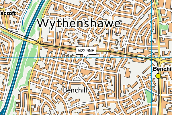 M22 9NE map - OS VectorMap District (Ordnance Survey)