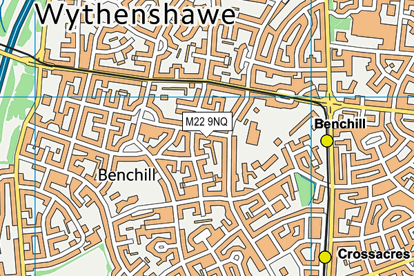 M22 9NQ map - OS VectorMap District (Ordnance Survey)