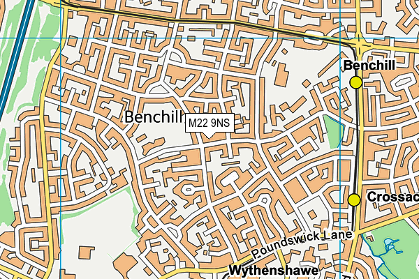 Haveley Hey Community Primary School map (M22 9NS) - OS VectorMap District (Ordnance Survey)