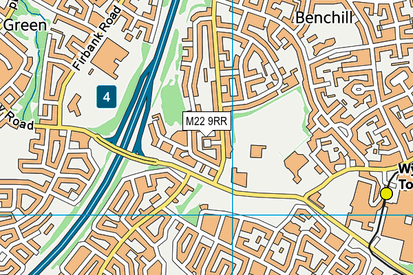 M22 9RR map - OS VectorMap District (Ordnance Survey)