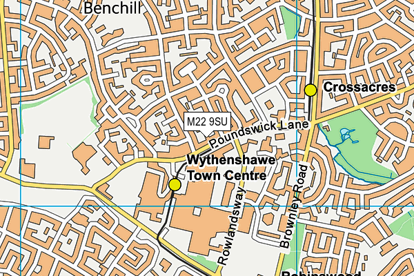 M22 9SU map - OS VectorMap District (Ordnance Survey)