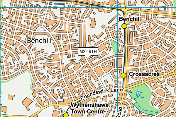 M22 9TH map - OS VectorMap District (Ordnance Survey)