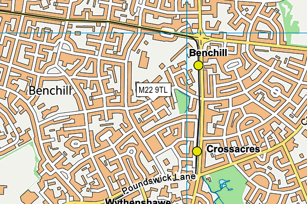 M22 9TL map - OS VectorMap District (Ordnance Survey)