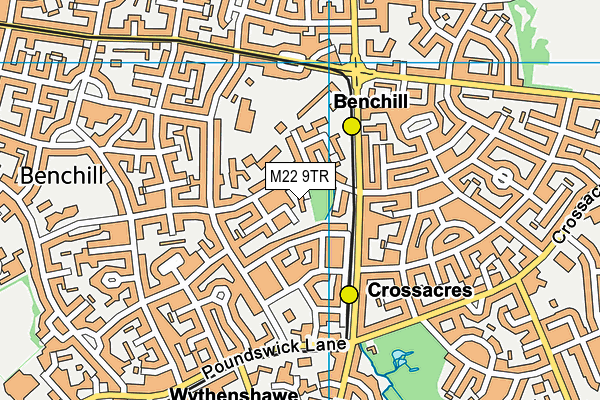 M22 9TR map - OS VectorMap District (Ordnance Survey)