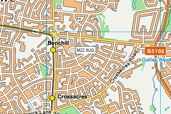 M22 9UQ map - OS VectorMap District (Ordnance Survey)