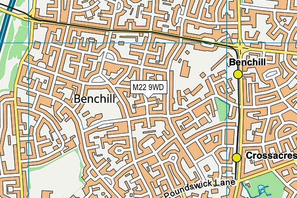 M22 9WD map - OS VectorMap District (Ordnance Survey)