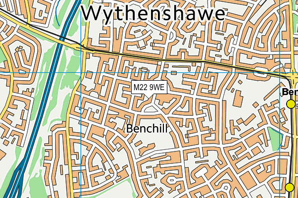 M22 9WE map - OS VectorMap District (Ordnance Survey)