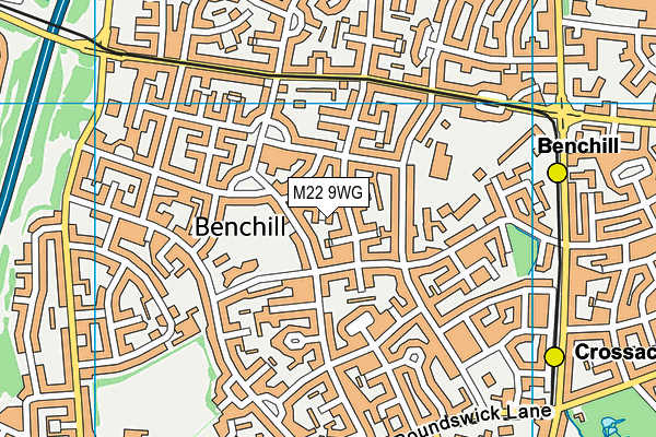 M22 9WG map - OS VectorMap District (Ordnance Survey)