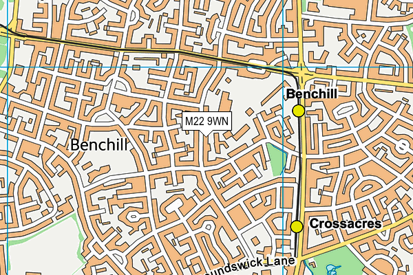 M22 9WN map - OS VectorMap District (Ordnance Survey)