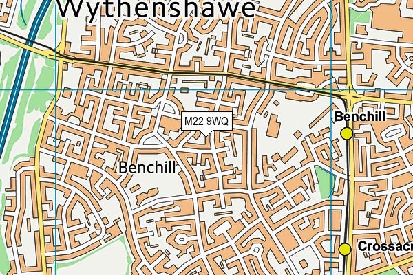 M22 9WQ map - OS VectorMap District (Ordnance Survey)