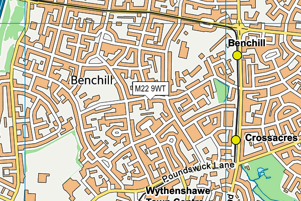 M22 9WT map - OS VectorMap District (Ordnance Survey)