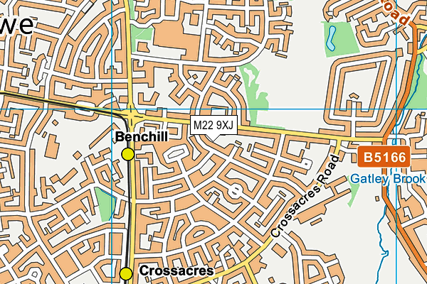 M22 9XJ map - OS VectorMap District (Ordnance Survey)