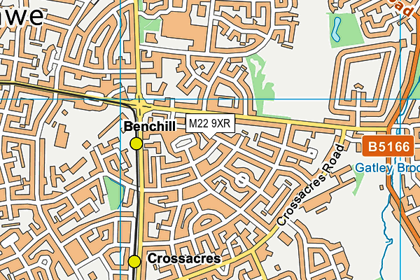 M22 9XR map - OS VectorMap District (Ordnance Survey)