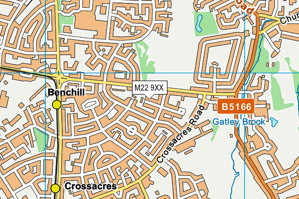 M22 9XX map - OS VectorMap District (Ordnance Survey)