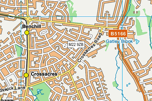 M22 9ZB map - OS VectorMap District (Ordnance Survey)