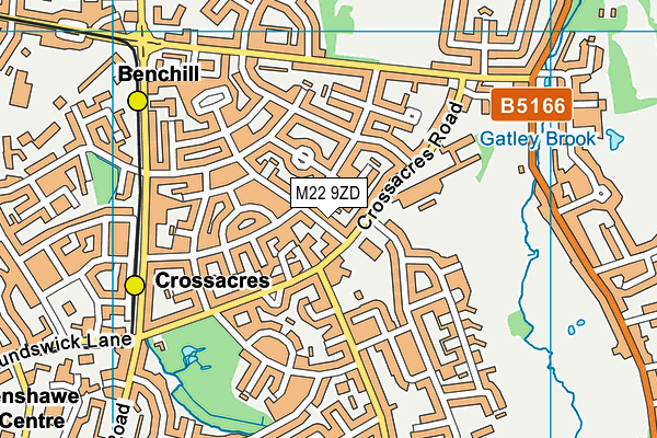 M22 9ZD map - OS VectorMap District (Ordnance Survey)