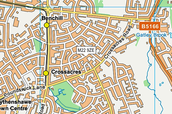 M22 9ZE map - OS VectorMap District (Ordnance Survey)