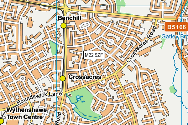 M22 9ZF map - OS VectorMap District (Ordnance Survey)