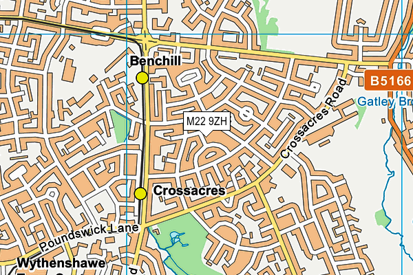 M22 9ZH map - OS VectorMap District (Ordnance Survey)