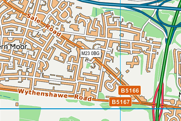 M23 0BG map - OS VectorMap District (Ordnance Survey)