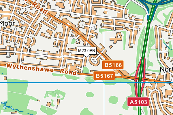 M23 0BN map - OS VectorMap District (Ordnance Survey)