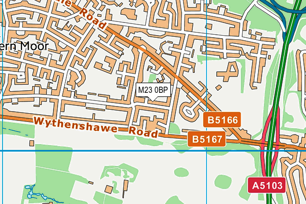 M23 0BP map - OS VectorMap District (Ordnance Survey)