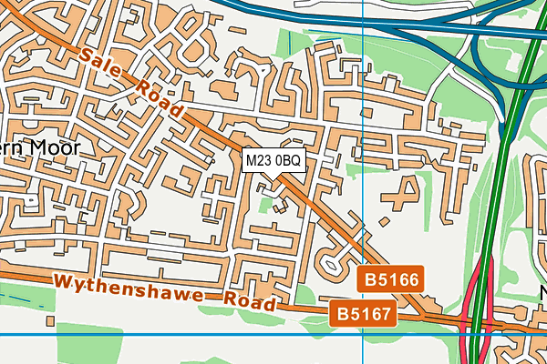 M23 0BQ map - OS VectorMap District (Ordnance Survey)