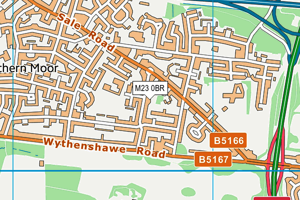 M23 0BR map - OS VectorMap District (Ordnance Survey)