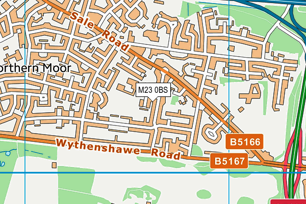 M23 0BS map - OS VectorMap District (Ordnance Survey)