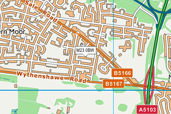 St Aidan's Catholic Primary School map (M23 0BW) - OS VectorMap District (Ordnance Survey)