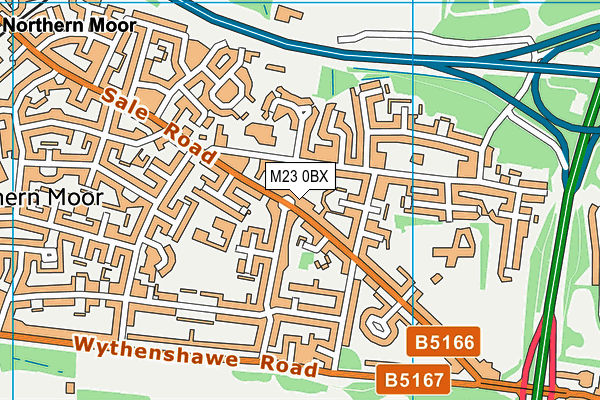 M23 0BX map - OS VectorMap District (Ordnance Survey)