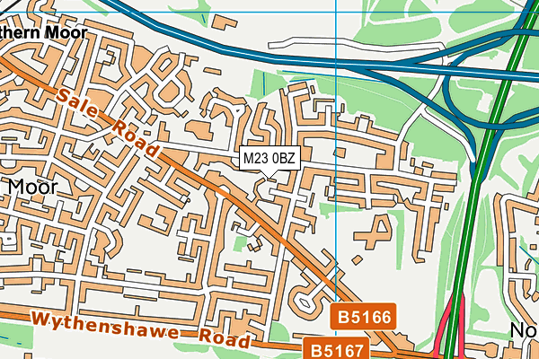 M23 0BZ map - OS VectorMap District (Ordnance Survey)