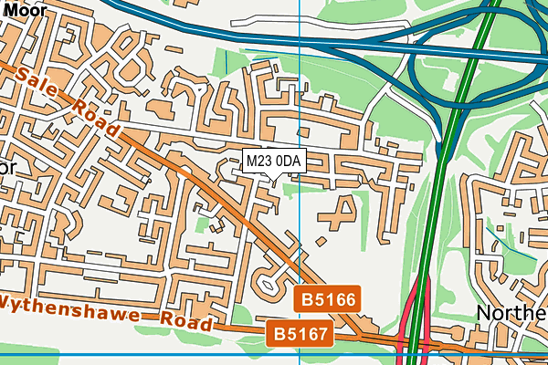 M23 0DA map - OS VectorMap District (Ordnance Survey)