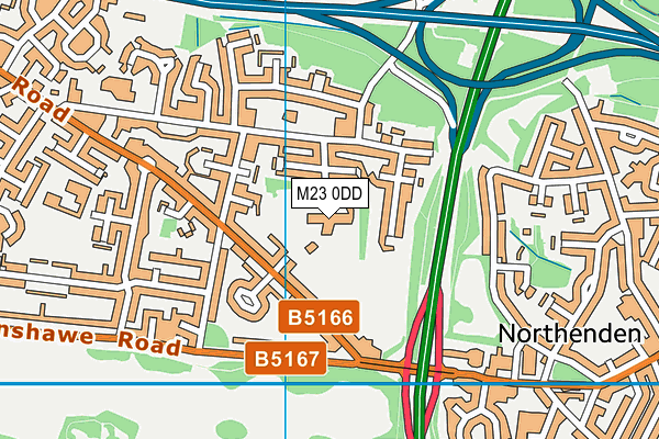M23 0DD map - OS VectorMap District (Ordnance Survey)