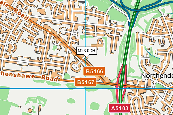 M23 0DH map - OS VectorMap District (Ordnance Survey)