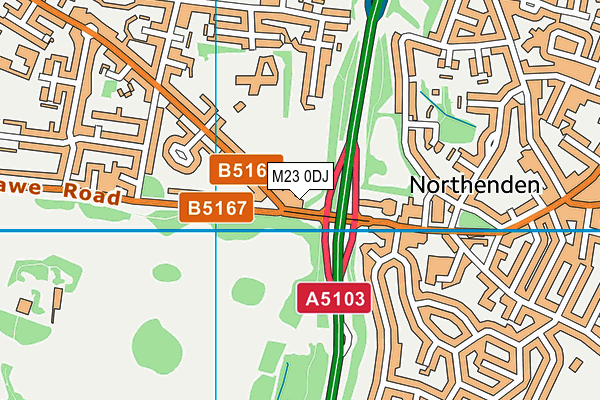 M23 0DJ map - OS VectorMap District (Ordnance Survey)