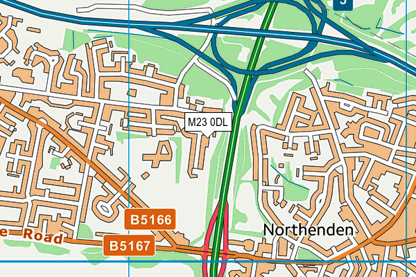 M23 0DL map - OS VectorMap District (Ordnance Survey)