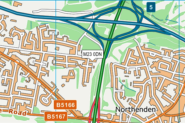 M23 0DN map - OS VectorMap District (Ordnance Survey)