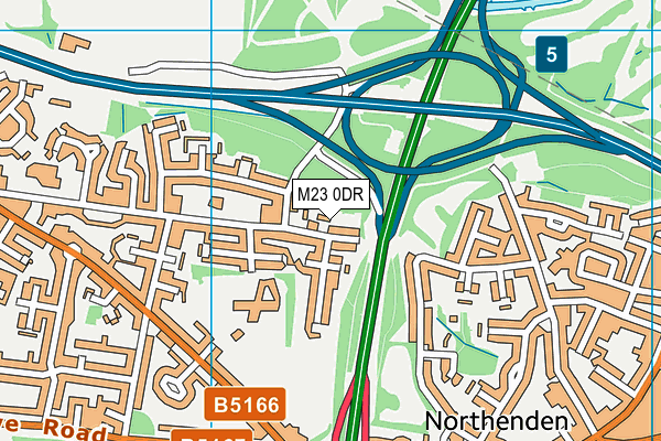 M23 0DR map - OS VectorMap District (Ordnance Survey)